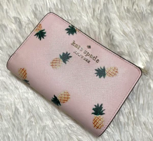 [Used] Kate Spade Folding Pink Pineapple Wallet Cute From JAPAN Limited Edition - Picture 1 of 8