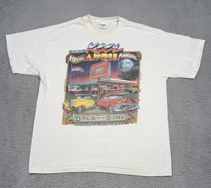 Camiseta retro vintage Y2K Kool Back In Time Car Show adulto XL blanca coches de carreras - Imagen 1 de 14