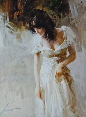 Lienzo artístico Pino Daeni White Rhapsody firmado a mano edición limitada numerado 56/500 Foto 1 de 4