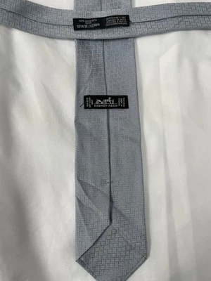 Corbata para hombre Hermes 100 % seda gris faconnee "H" patrón geométrico Foto 1 de 3