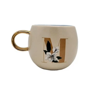 Tazza da tè caffè Dylan M. x frange studio a forma di globo lettera M monogramma floreale - Foto 1 di 5
