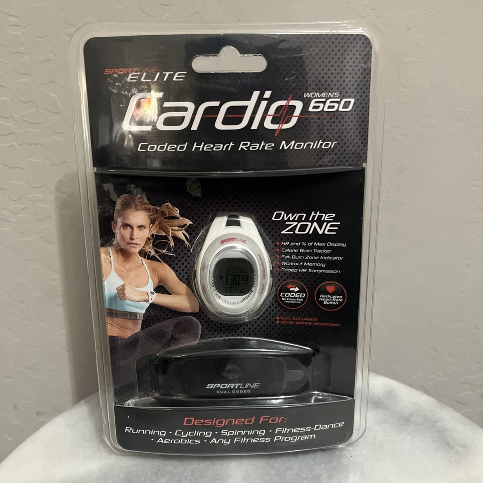 ¡Nuevo! Monitor de ritmo cardíaco Sportsline Elite Cardio para mujer 660 codificado sellado de fábrica Foto 1 de 4