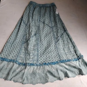 Soft Surroundings Skirt XS Porfiria Eyelet Lace Embroidered Maxi Peasant Cottage - Bild 1 von 15
