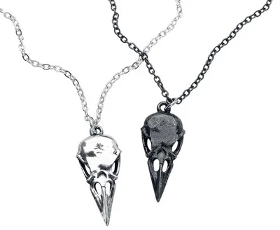 Alchemy Gothic Halskette Damen Coeur Crane Necklace schwarz/silberfarben - Bild 1 von 4