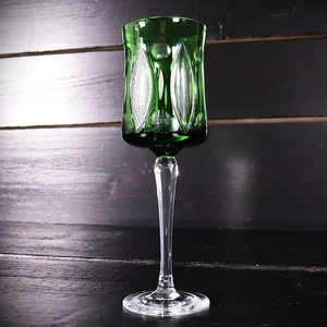 Copa romana de alta calidad cristal de plomo cubierta verde 20,1 cm copa de vino #P - Imagen 1 de 6