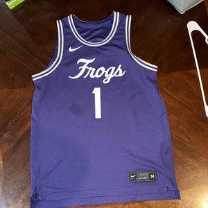 Men's Nike Team Engineered TCU Horned Frogs Basketball Jersey Purple #1 Medium - Picture 1 of 5