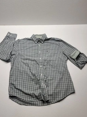 Camisa de vestir informal de manga larga azul verde con botones a cuadros XL Nautica para hombre Foto 1 de 4