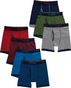 Hanes Boys' 7-Pack Boxer Briefs Comfor tSoft Flex Waistband Tag-free Large ~NEW~ - Picture 1 of 1