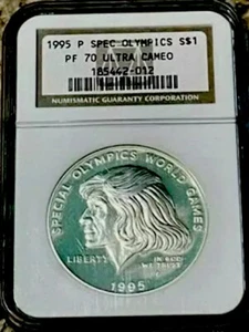 1995 P SPECIAL OLYMPICS Silver Dollar NGC PF70💥FLAWLESS QUALITY💥 - Picture 1 of 5