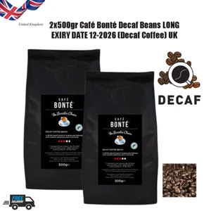 2 x 500gr Café Bonté Decaf Beans LONG EXIRY DATE 12-2026 (Decaf Coffee) UK - Picture 1 of 4