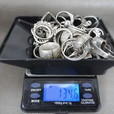 Sterling Silver Ring Lot Mostly Scrap Some Wearable 134 grams