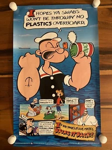 Vintage 1989 Popeye Cruise Marine Conservation Poster Anti-Littering Campaign e4 - Bild 1 von 11