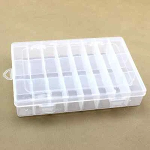 24 Grids Plastic Organizer Box Case Jewelry Bead Display Storage Container - Picture 1 of 17