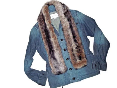 JAQUETA JEANS FEMININA BCBG Generation pele sintética removível tamanho XSmall XS NOVA - Imagem 1 de 4