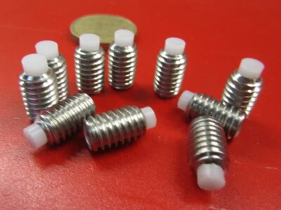 Kmac 18-8 Stainless Steel Set Screws, Nylon Tip, 5/16-18 x 1/2" Length, 10 Pcs