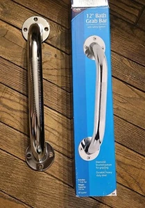 CAREX 12" BATH GRAB BAR HEAVY DUTY STEEL BATHROOM W/  SAFETY TEXTURE  - Picture 1 of 4