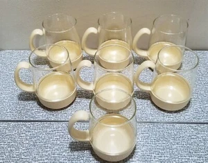 Vtg 1982 SET of 7 McDONALD’S PYREX WARE By Corning Glass & Plastic MUGS Drinkups - Picture 1 of 14