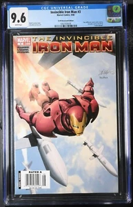 Quiosco Invincible Iron Man 3 CGC 9.6 Marvel Comics arte Salvador Larroca - Imagen 1 de 2