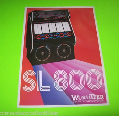 SL 800 Wurlitzer 1985 original jukebox fonógrafo venta folleto arte promocional vintage Foto 1 de 2