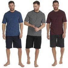 Mens Striped Pyjamas Short Sleeve/Shorts Lounge Pyjama Set Size S-XXL
