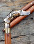Cane walking stick handles Dog Antiqe Brass Vintage Wooden Stick Cane Designer.