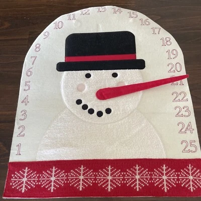 Pottery Barn Kids Silly Snowman Holiday Advent Calendar 21x25" Cream White - Image 1 of 4