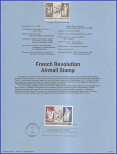 PÁGINA DE RECUERDO EE. UU.5 #C120 U/A FDC Revolución Francesa edición conjunta/Francia - Imagen 1 de 1