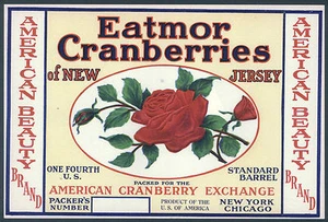 *Original* AMERICAN BEAUTY Roses Flower New Jersey CRANBERRY Label NOT A COPY!! - Picture 1 of 1