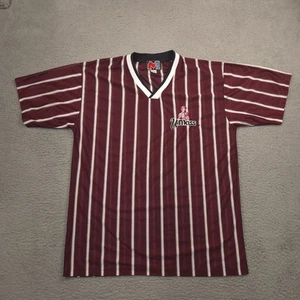 Vintage Match 1 UMass Minutemen Jersey Mens L Maroon White Striped V-Neck - Picture 1 of 9