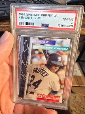 Super Nintendo Ken Griffey Jr 1994 presenta paquete MLB en tarjeta PSA 8 envío gratuito Foto 1 de 3