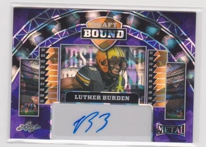 2025 Leaf Metal Luther Burden Draft Bound Purple Crystal Auto #4/5 Chicago Bears - Picture 1 of 2