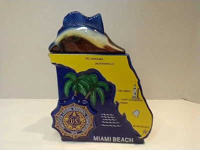Vtg Ezra Brooks Florida Decanter American Legion 1974 Convention Miami Beach  - Image 1 of 4