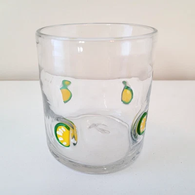 Anthropologie Dupe LIMÓN Icono Jugo Vidrio Rocas Whisky Taza Viral Vidrio Fundido Foto 1 de 4
