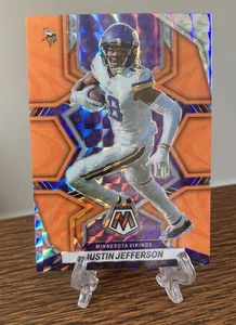 2022 Panini Mosaic Justin Jefferson Orange Reactive Mosaic Prizm SP #129 - Picture 1 of 2