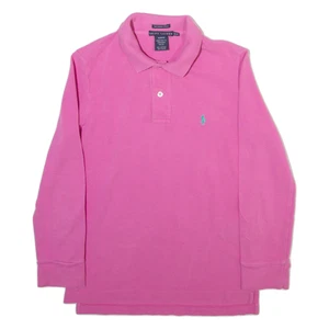 RALPH LAUREN Womens Polo Shirt Pink Long Sleeve M - Picture 1 of 6