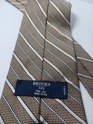 Corbata de Colección Brooks Brothers 346 100% Seda Jacquard Rayas Para Hombre Ancha Hecha a Mano EE. UU. Foto 1 de 4
