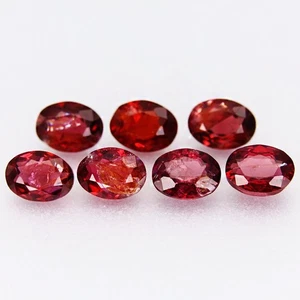 Lote de 7 piezas de espinela roja natural ovalada de 1,38 quilates 4x3 mm sin tratar, piedras preciosas de Tanzania - Imagen 1 de 4
