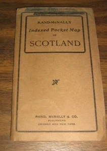 Mapa de bolsillo indexado vintage 1906 de Escocia Rand McNally, sistema ferroviario, ciudades - Imagen 1 de 6