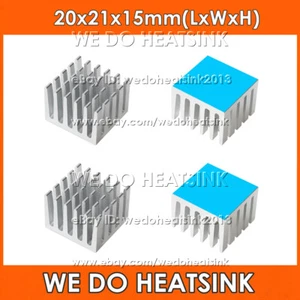 20x21x15mm Silver Anodized Heatsink Radiator Cooler With Thermal Pad for CPU IC - Afbeelding 1 van 4