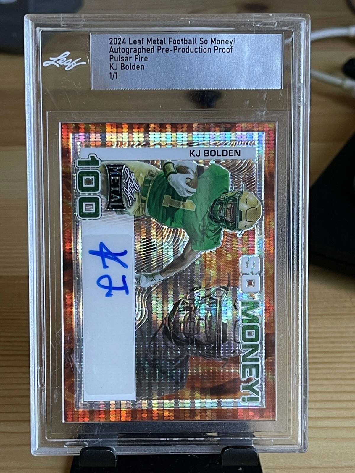 2024 Leaf Metal Draft Fire Pulsar KJ Bolden Rc Auto 1/1 BULLDOGS