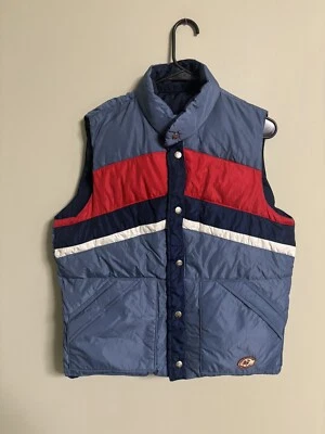 Camel Puffer Ski Vest Mens Size Large Goose Down Feather Vintage Reversible - Image 1 of 4