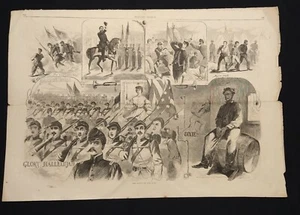 Harper's Weekly 11/23/1861 SONGS OF THE WAR Winslow Homer Full Page Engraving - Picture 1 of 6