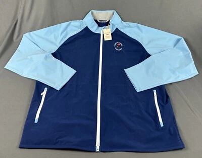 Chaqueta de Lluvia Peter Millar Golf Pinehurst EE. UU. Logo Abierto XXL Corona Azul Deportiva Nueva con Etiquetas Foto 1 de 4