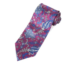 Essex Row Mens Necktie Designer Tie Paisley Purple Blue L-58 W-3.5 NWOT - Picture 1 of 12