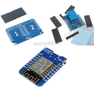 WeMos D1 ESP8266 ESP-12 NodeMCU Lua WIFI Dual Base DHT11 Development Board - Picture 1 of 11