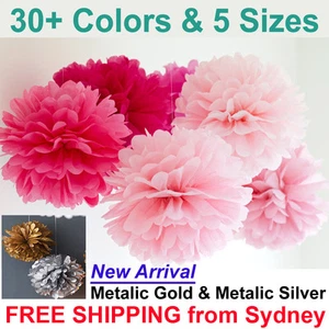 Tissue Paper Pom Poms Wedding Party Baby Living Room Decoration Home Pompoms - Picture 1 of 38