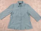 Bay Studio Career Baby Blue Ladies Button Down Top Size S (242)