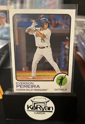 Everson Pereira 2022 Topps Heritage Minors League Rookie Card RC  #59 Hudson QTY - Image 1 of 2