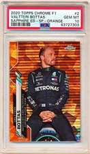 2020 Topps Chrome Sapphire F1 Valtteri Bottas Orange IV Variation #2 /25 PSA 10