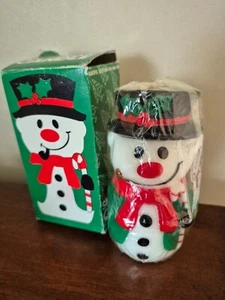 Vintage 1981 Jasco Christmas Spirit 5" Kerzen Weihnachten Frosty Schneemann mit Pfeife - Bild 1 von 11